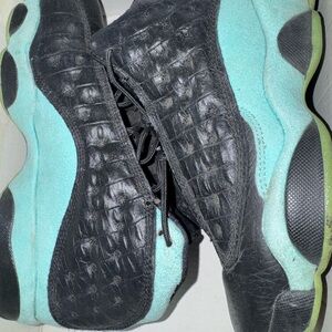 Textured Black and Teal Sneakers